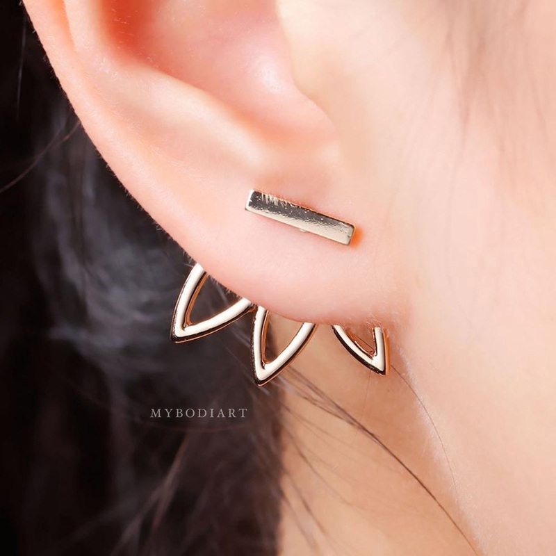 Drea Minimalist Ear Jacket Earring Gold