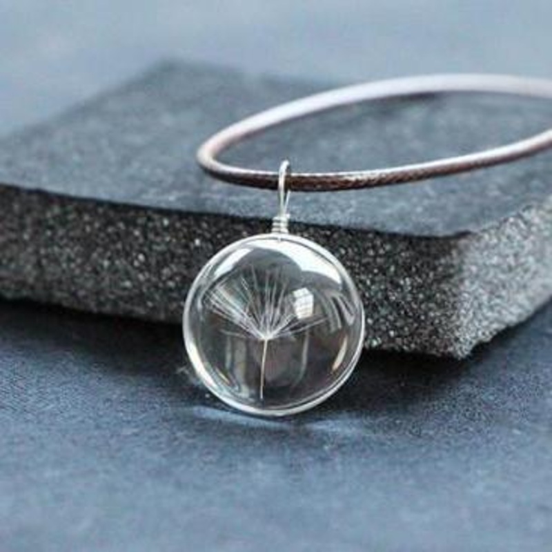 Emily Dandelion Cabochon Necklace Dandelion