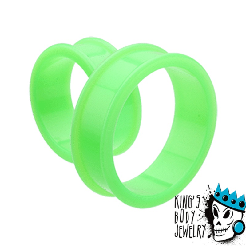 Green Silicone Tunnels  (8 gauge – 2 inch) 8 g