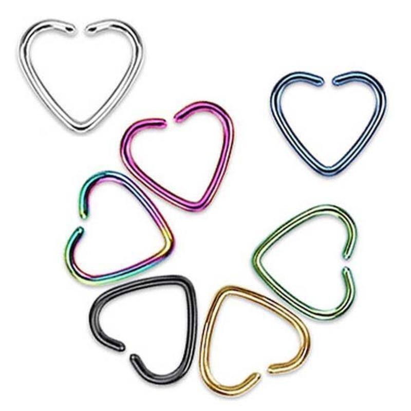 Heart Ring 16G Black