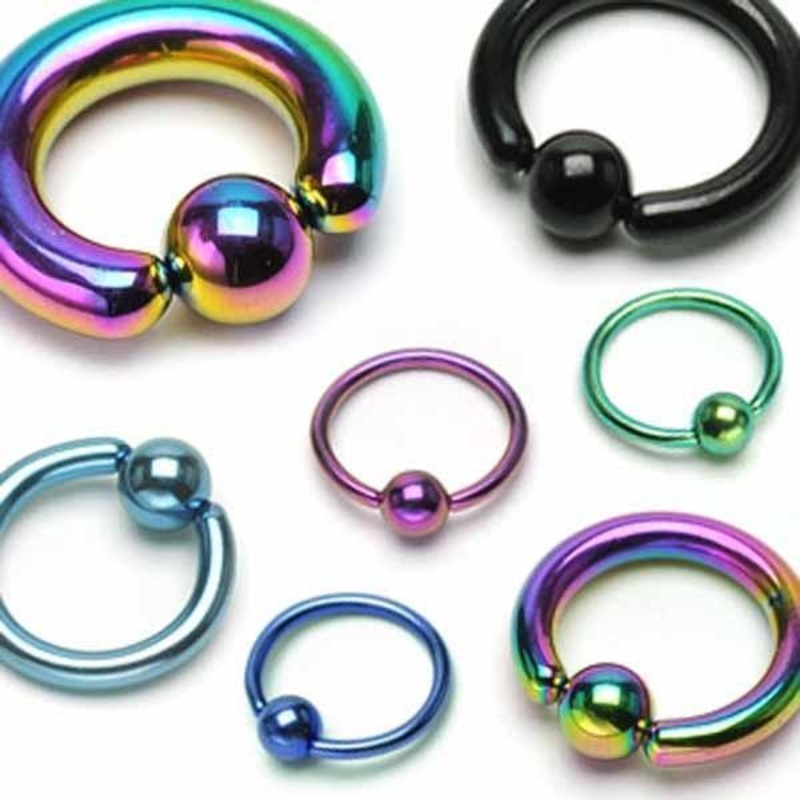 IP Captive Ring 18G-2G 20G Black 6mm – 3mm
