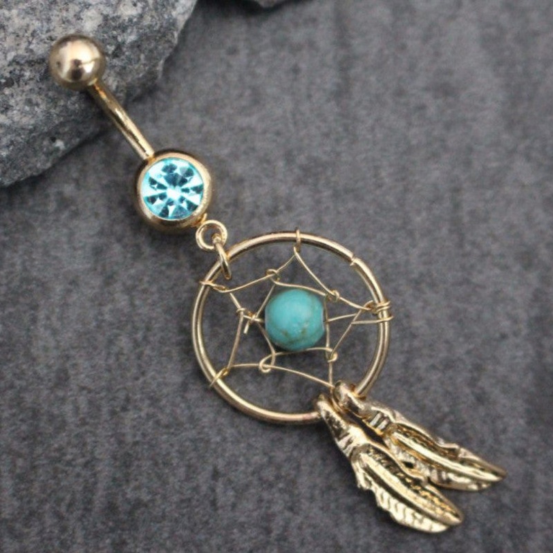 Meturato Dreamcatcher Belly Ring in Gold