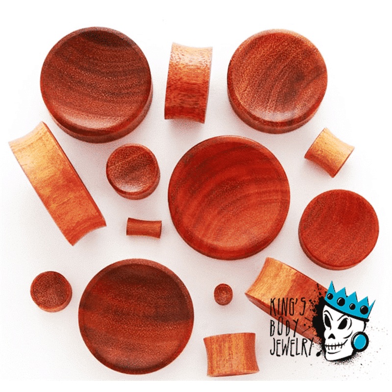 Orange Chang Wood Concave Plugs (8 gauge – 2 gauge) 8 g