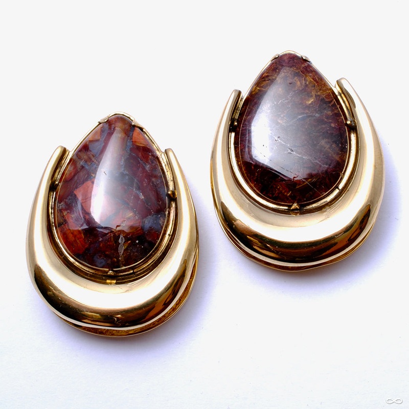 Platform Saddle Spreader Weights with Pietersite in 1 1/4″ from Diablo Organics