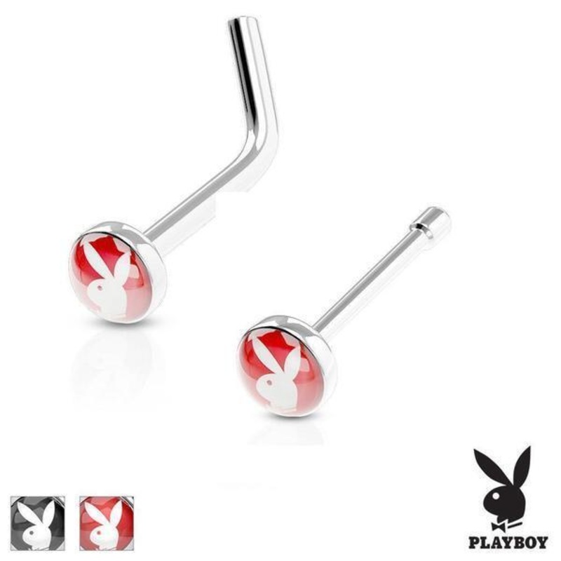 Playboy Nose Stud 20G Black Nose Bone