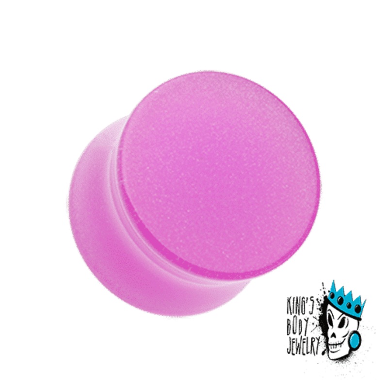 Purple Acrylic Glow in the Dark Double Flare Plugs  (8 gauge – 1 inch) 8 g