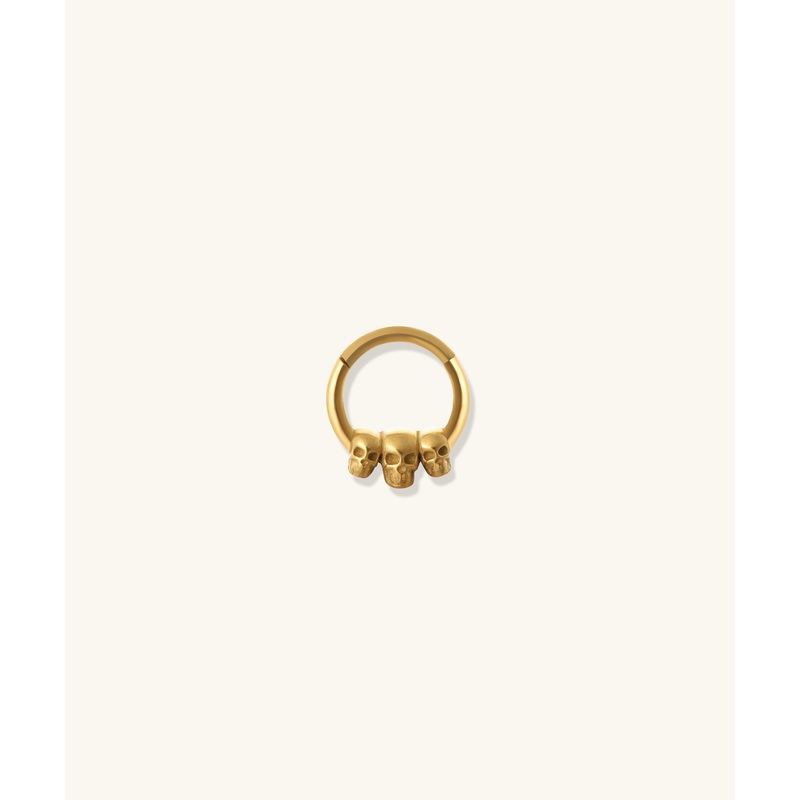 Skull Clicker Hoop Gold