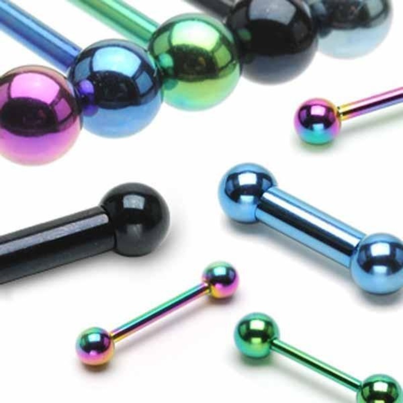 Titanium Anodised Cartilage Bar 16G Black