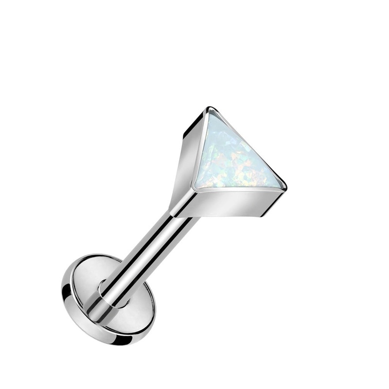 Titanium Opal Triangle Labret 16G 6mm