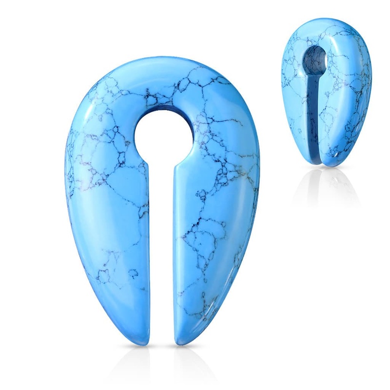 Turquoise Stone Keyhole Weights (0 gauge – 5/8 inch) 0 g