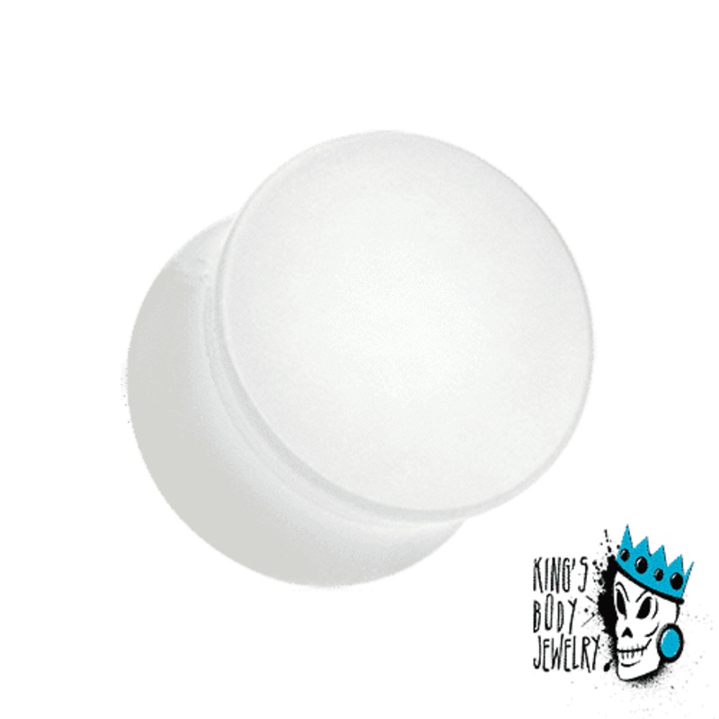 White Acrylic Glow in the Dark Double Flare Plugs  (8 gauge – 1 inch) 8 g