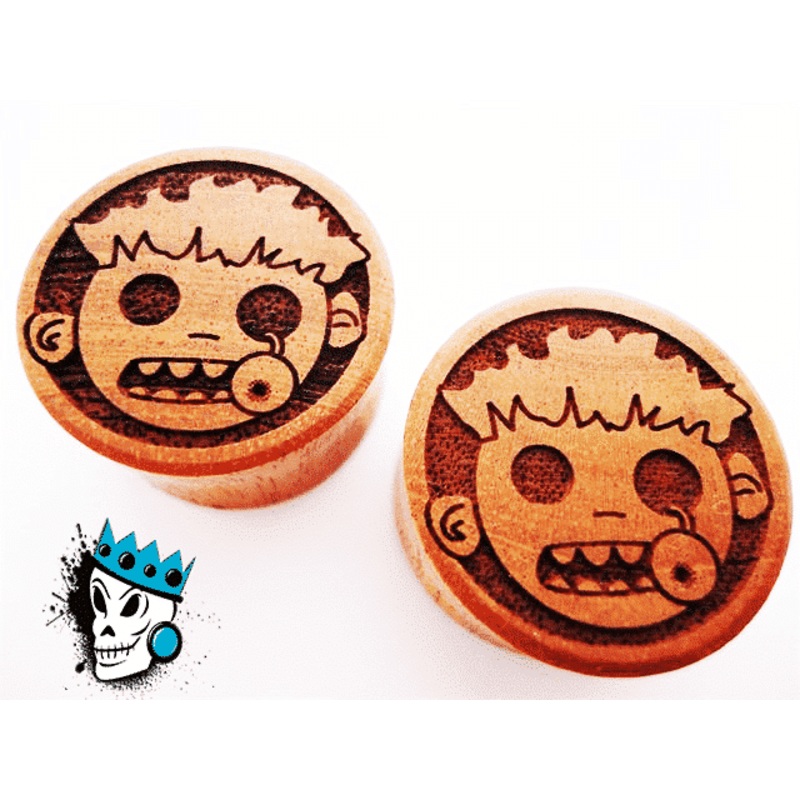 Zombie Boy Wooden Plugs (9/16 inch & 15/16 inch) 9/16 inch