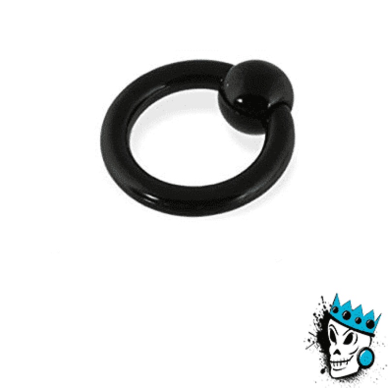 Acrylic Black Captive Bead Rings (14 gauge – 2 gauge) 14 g 1/2″