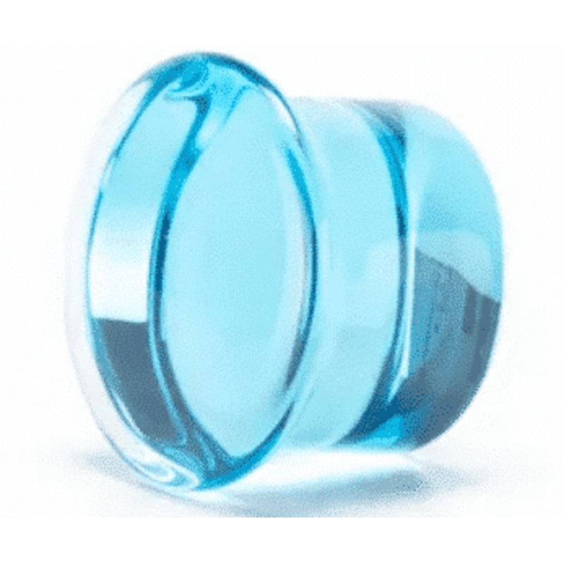 Aqua Single Flare Glass Plugs (8 gauge – 1 inch) 8 g