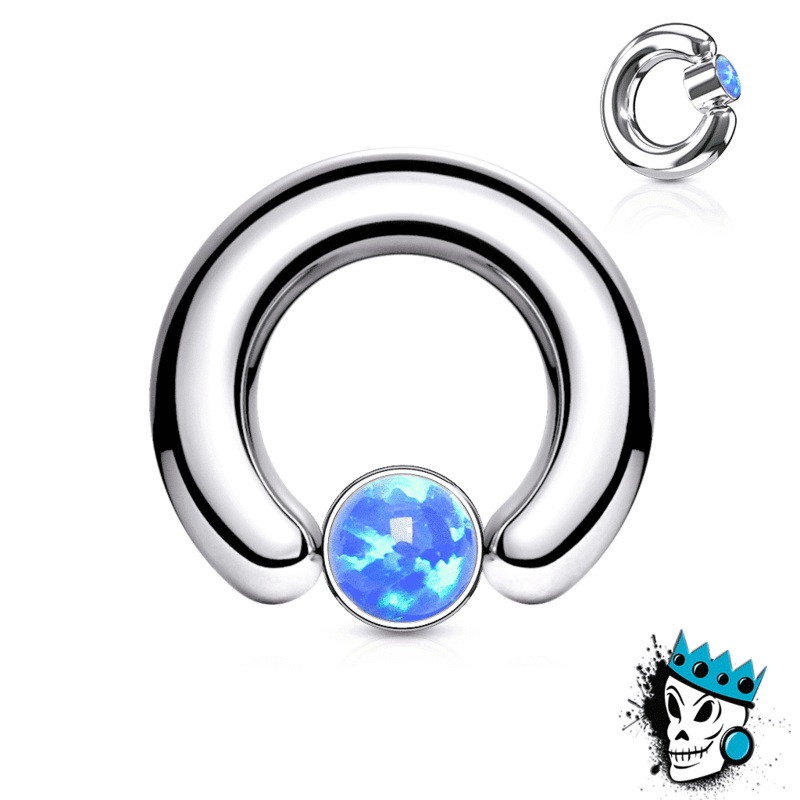 Big Blue Opal Captive Bead Rings (12 gauge – 2 gauge) 12 g