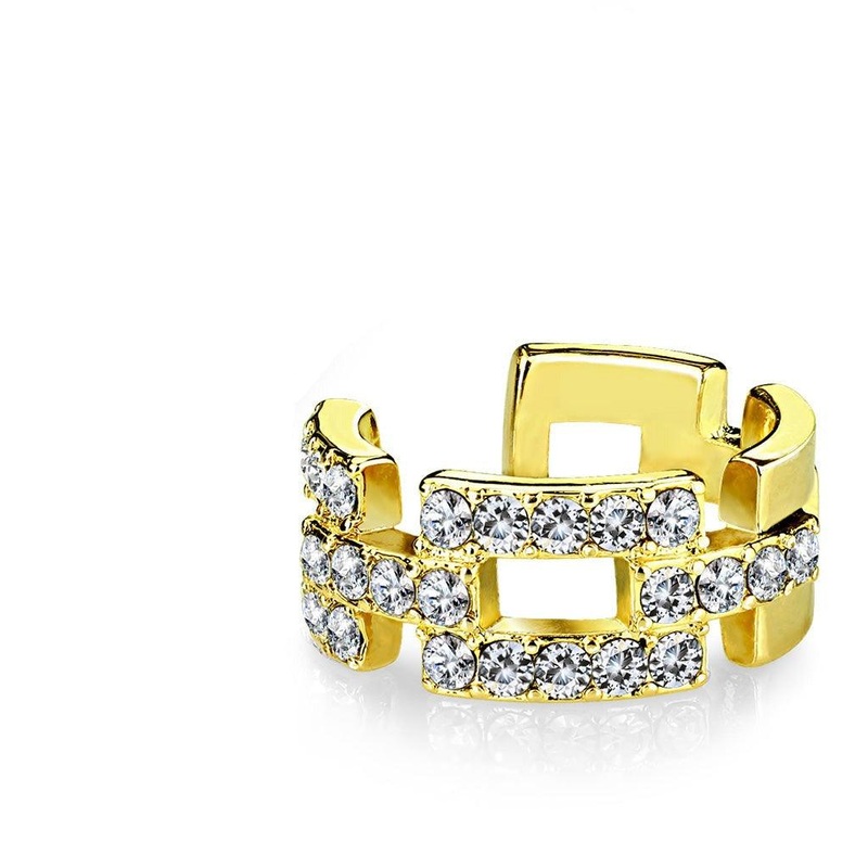 Gem Links Non-Piercing Ear Cuff Gold