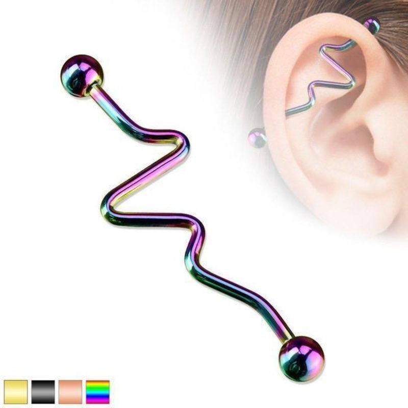 IP Zig Zag Industrial 14G 38mm Black