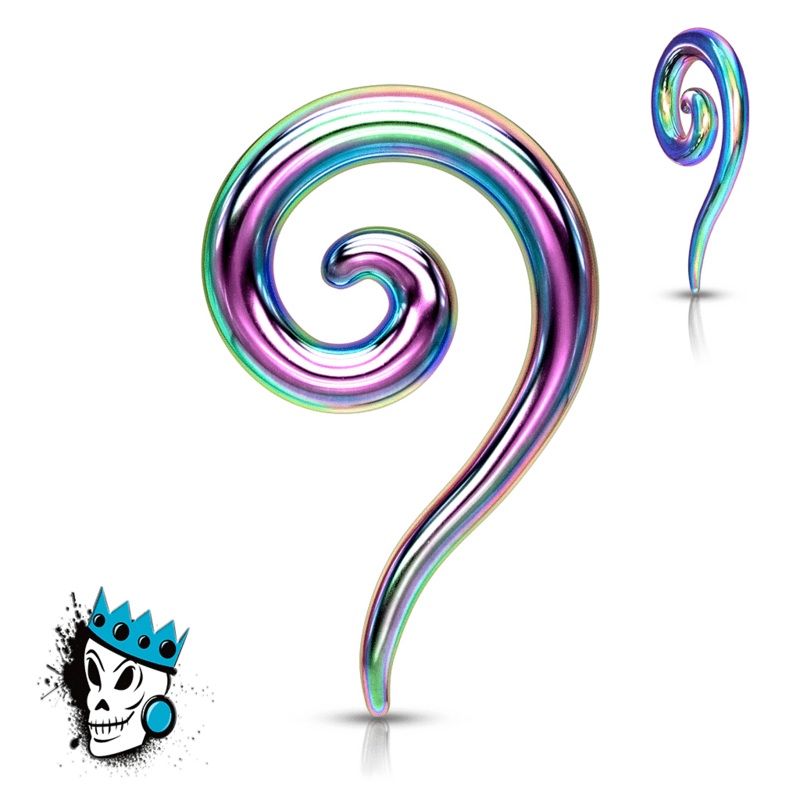 Multicolored Steel Tail Spirals (12 gauge – 0 gauge) 12 g