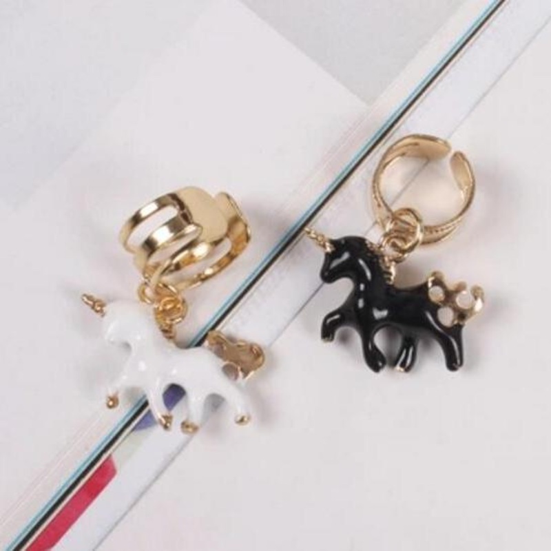 Pegasus Unicorn Ear Cuff Earring Pair of Earrings (2) – White