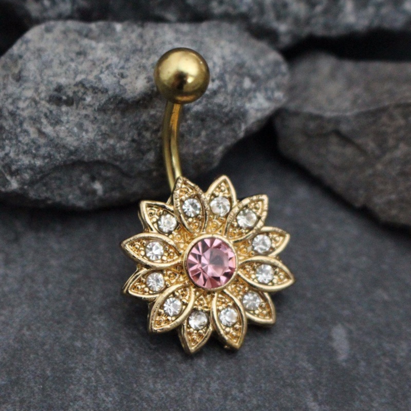 Petal Flower Belly Button Ring Stud