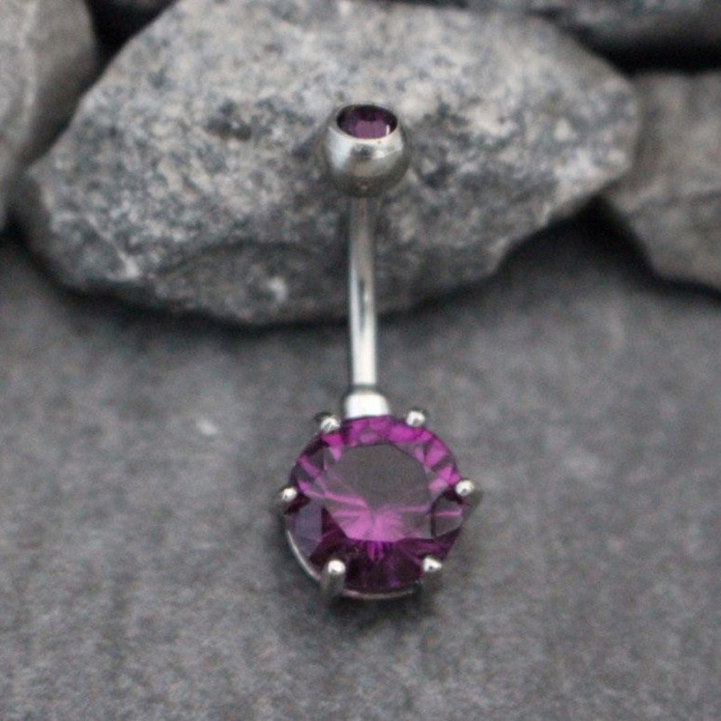 Purple Crystal Belly Bar