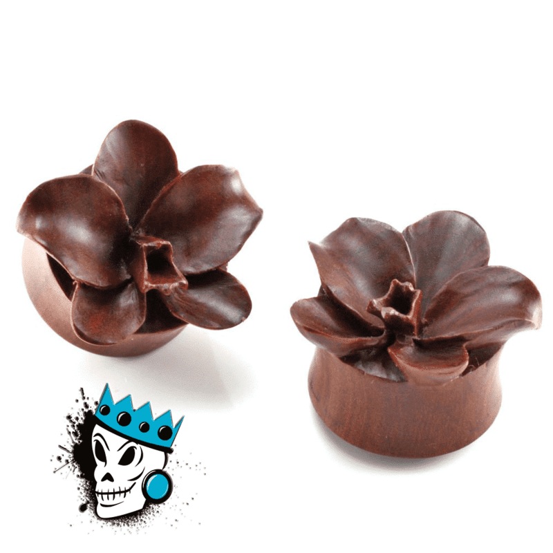 Sabo Wood Orchid Flower Plugs (8 gauge – 1 inch) 5/8 inch