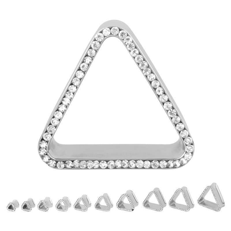 Stainless Steel Bling Triangle Eyelets (0 gauge – 1 inch) 0 g