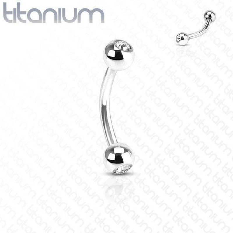 Titanium Gem Curve 16G 6mm