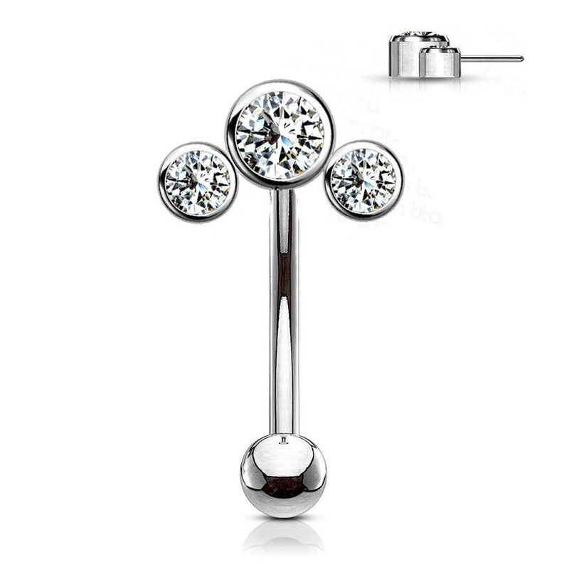 Titanium Threadless Gem Fan Curve 16G