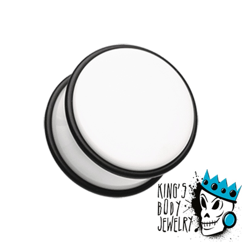 White Acrylic No Flare Plugs (14 gauge – 2 inch) 14 g