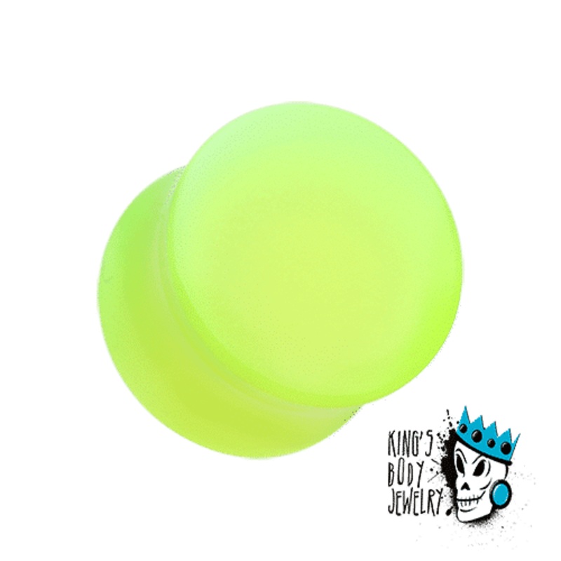 Acrylic Glow in the Dark Double Flare Plugs  (8 gauge – 1 inch) 8 g