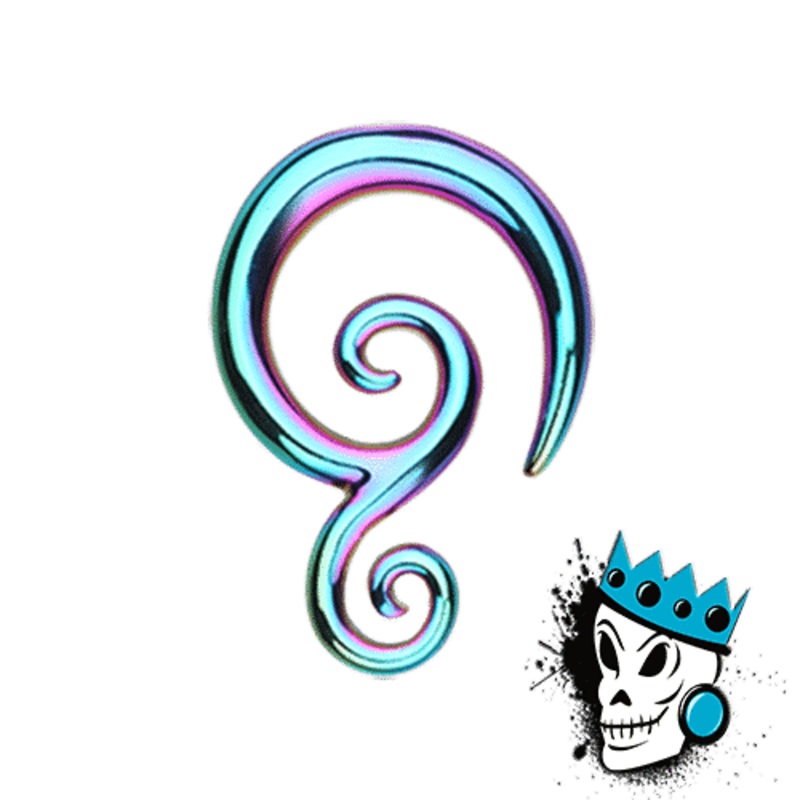 Anodized Double Swirl Spirals (14 gauge – 0 gauge) 14 g