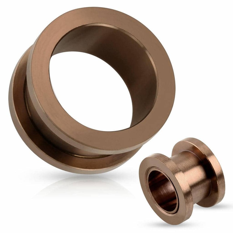 Bronze Steel Flesh Tunnels (8 gauge – 15/16 inch) 8 g