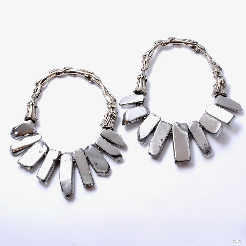 Crystal Hoops with Dipped Chalcedony from Diablo Organics