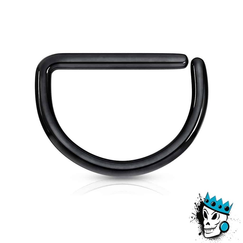 D Shaped Black Steel Seamless Segment Rings (20 gauge – 16 gauge) 20 g 5/16″