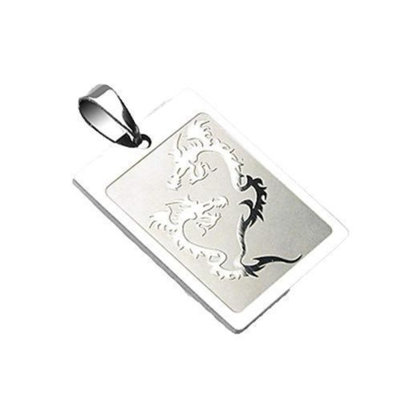 Double Dragon Stainless Steel Pendant