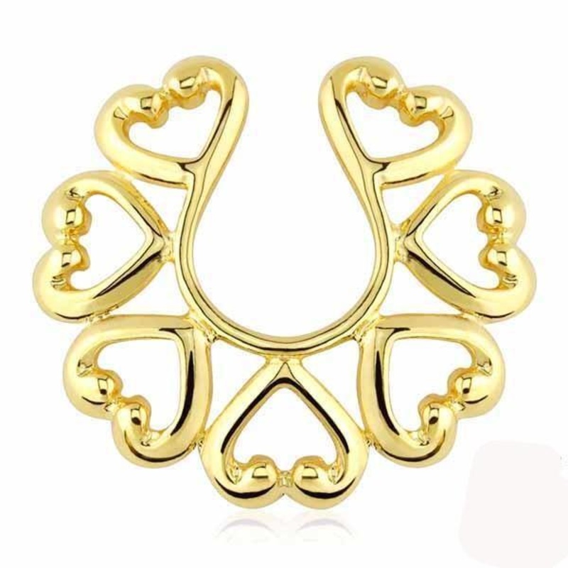 Gold Hearts Non-Piercing Nipple Shield (Single)