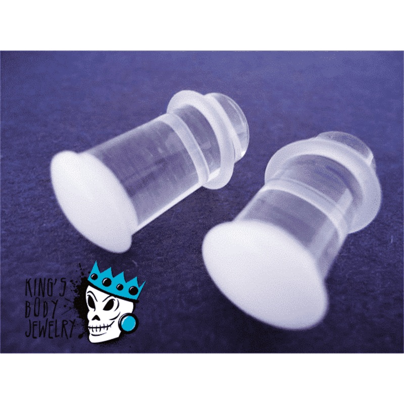 Gorilla Glass White Conch Plugs (8 gauge – 1/2 inch) 8 g
