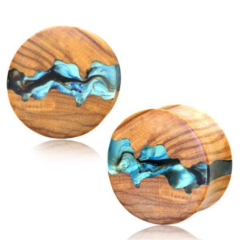 Layered Epoxy and Wood Plug 12mm-25mm 25mm(1″) (Pair)