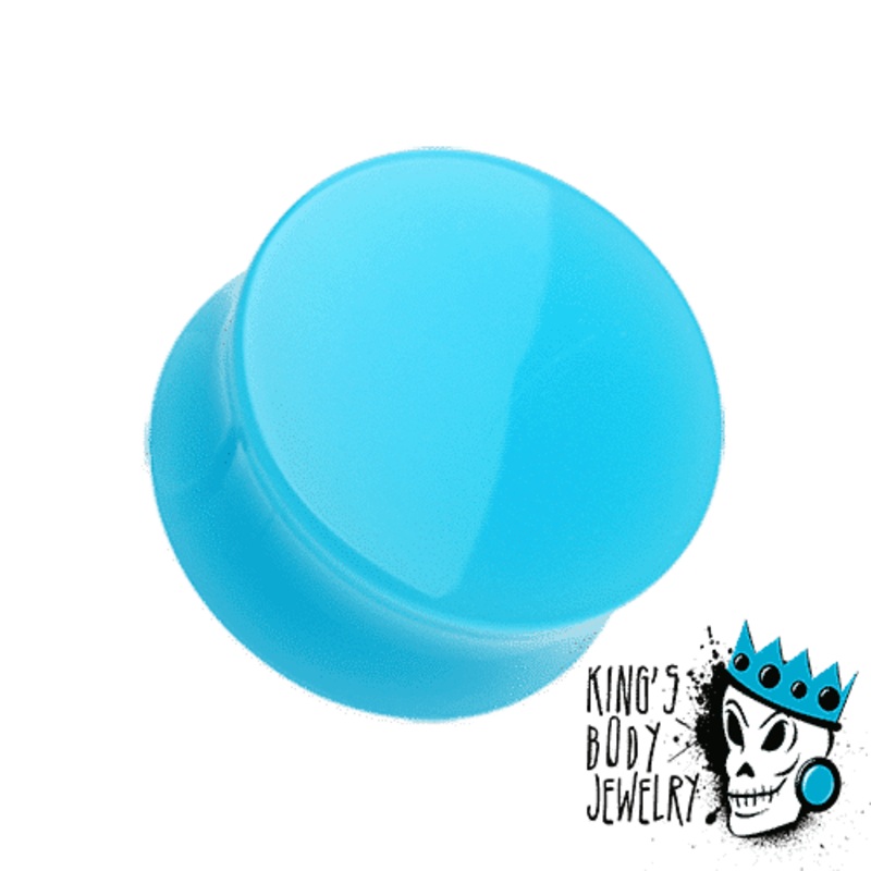 Light Blue Acrylic Double Flare Plugs (10 gauge – 2 inch) 10 g