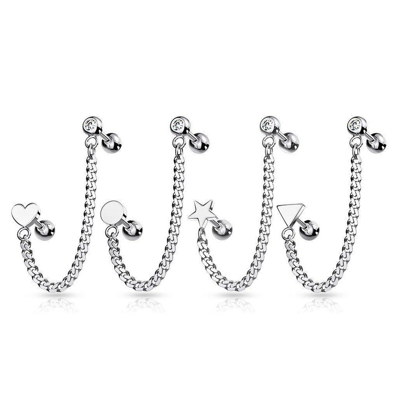 Logo End Cartilage Chain 16G Circle
