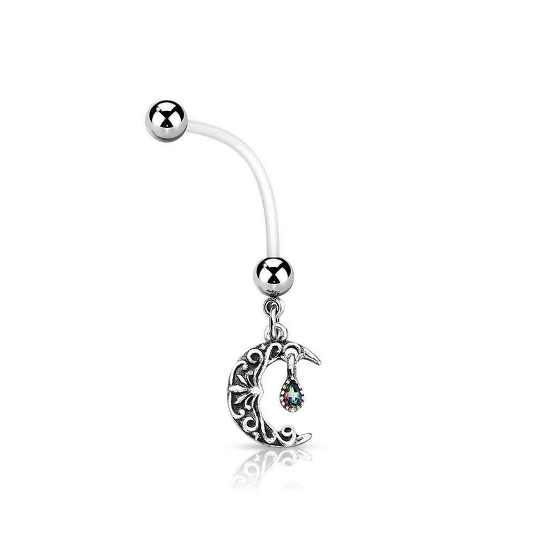 Moon Pregnancy Belly Bar 14G