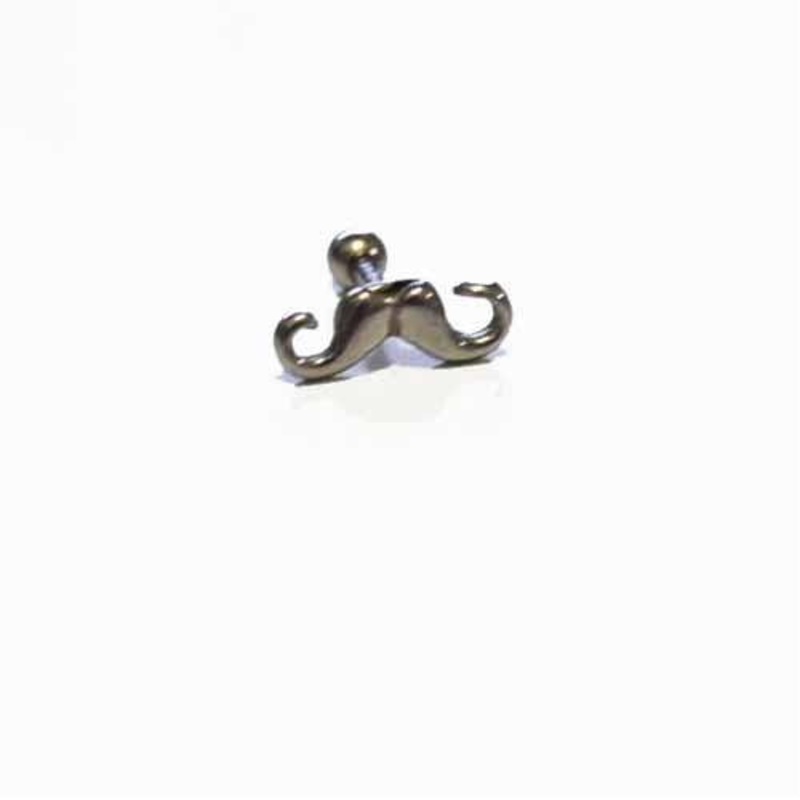 Mustache Cartilage Bar 16G Black