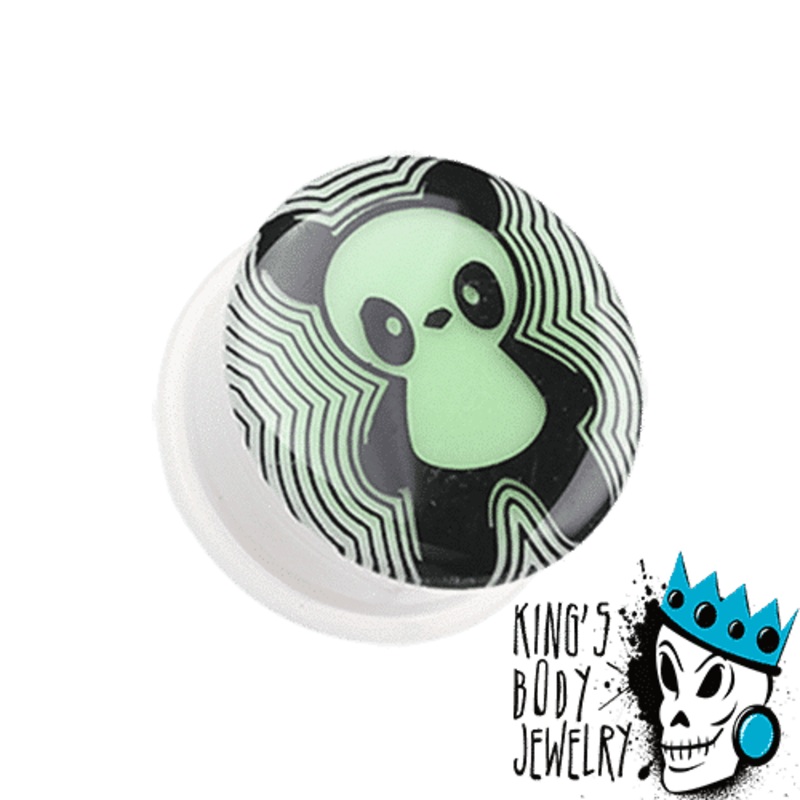 Panda Glow In Dark Plugs (2 gauge – 1 inch) 2 g