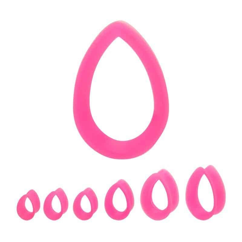 Pink Teardrop Silicone Tunnels (1/2 – 1 inch) 1/2 inch
