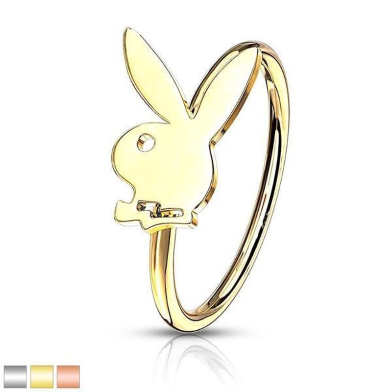 Playboy Bunny Nose Ring 20G Gold
