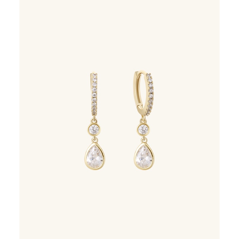 Stellar Dangle Hoops Gold