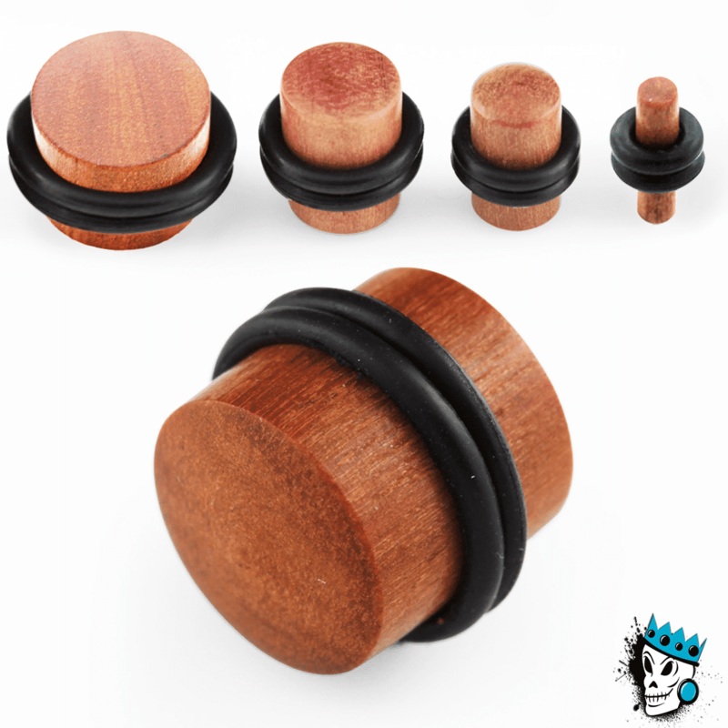 Teak Wood No Flare Plugs (12 gauge – 5/8 inch ) 12 g
