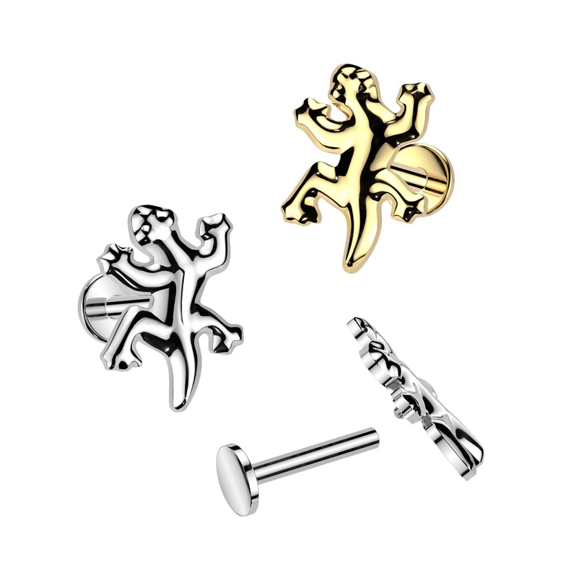 Titanium Gecko Labret 16G 6mm Gold