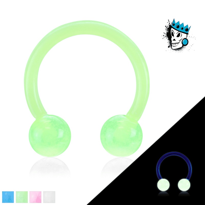 Acrylic Flexible Circular Barbells (16 gauge) Blue